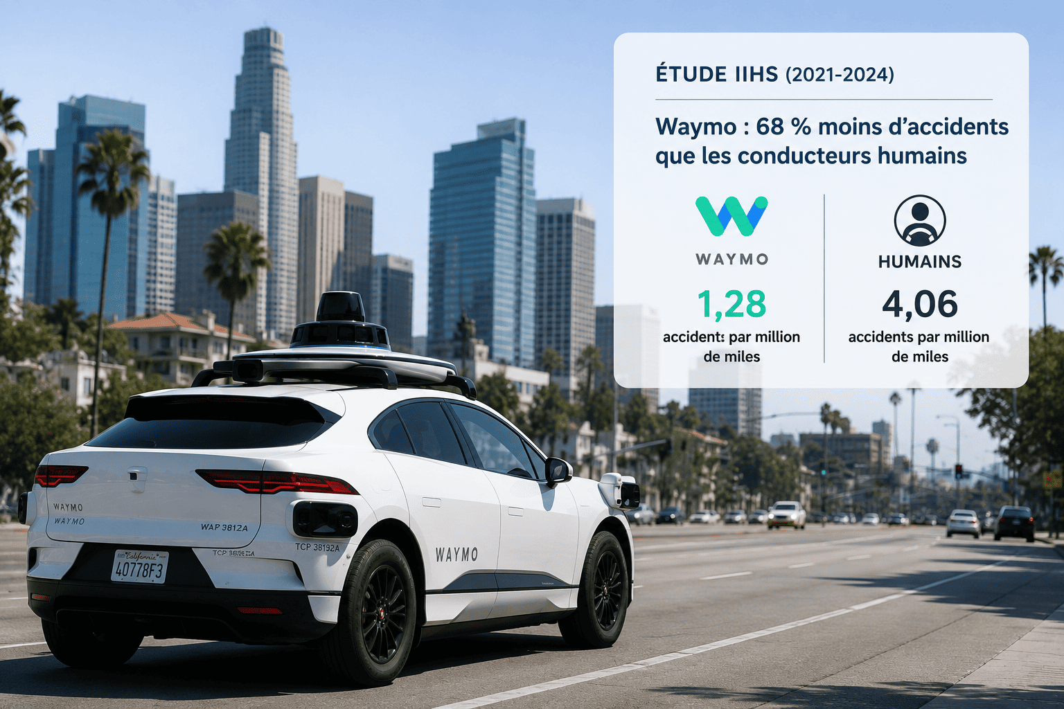 États-Unis : une étude confirme que les robotaxis Waymo ont 68 % moins d'accidents que les conducteurs humains
